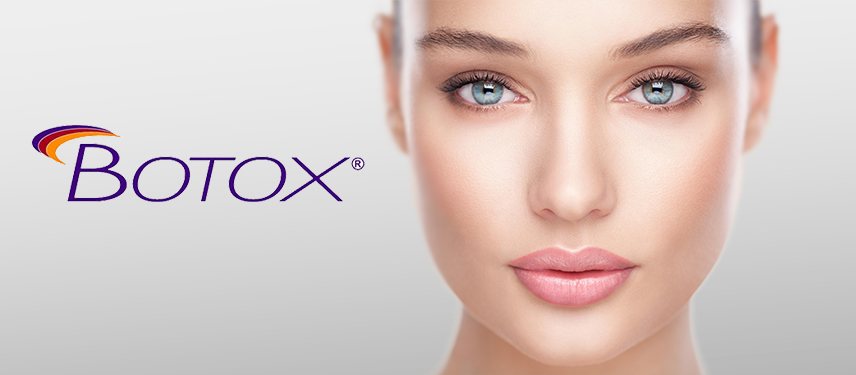 Woman's face with the Botox logo