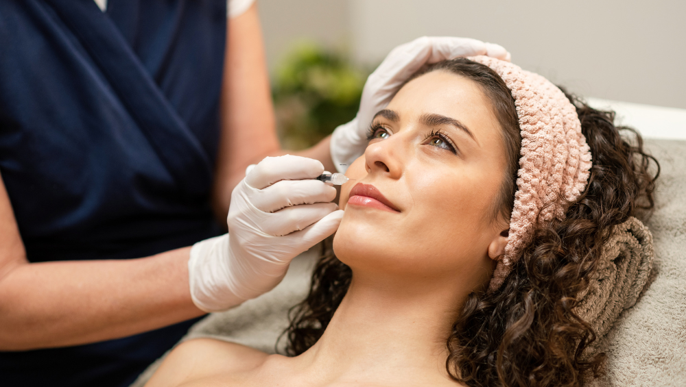 woman at her botox and dermal filler appointments near Escondido